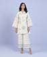 Women's Pret Yarn Dyed Embroidered Off White Straight Shirt